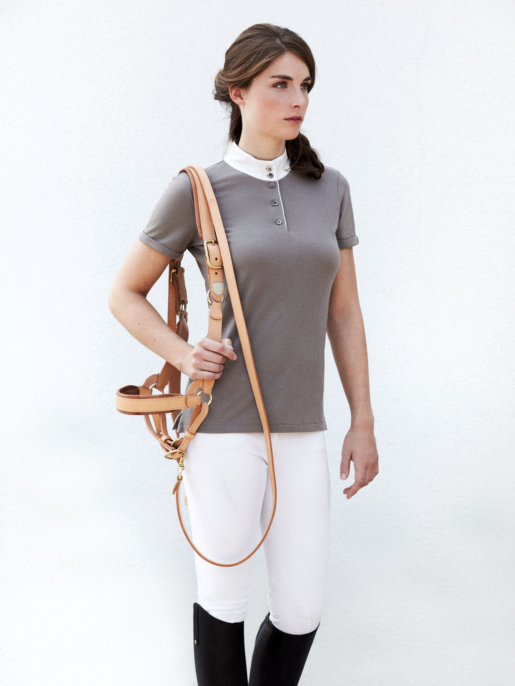 VALOR horse halter in naturally tanned leather LANA