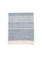 Celeste alpaca-cashmere scarf featuring handwoven texture, fine stripes, and cream fringe.
