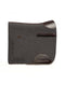 Dark grey wool felt ALGUND cut-out saddle pad with brown calf leather trim and adjustable fastening straps