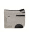 Light grey wool felt horse saddle pad with black leather trim and minimalist cut-out design