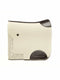 Cream cut-out saddle pad crafted from pure wool felt with premium dark brown leather trim