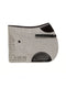 Light grey wool felt cut-out saddle pad with dark brown calf nappa leather trim, adjustable fastening strap