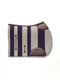 ANDRIAN horse saddle pad in grey and navy blue wool felt with brown calf leather accents