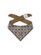 Olive silk dog bandana with reflective geometric triangle print, front view crossed straps