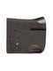 Charcoal FARFALLA horse saddle pad in natural wool felt without quilting seams and dark brown leather trim