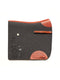 Charcoal anatomically shaped virgin wool felt saddle pad with tan leather accents crafted by VALOR