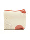 Cream felt dressage saddle pad featuring tan leather trim and a laser-cut pattern of butterflies and flowers.