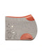 Without straps, Farfalla show jumping saddle pad ca.8mm silvergrey cognac leather trim BL51cm H47cm