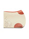 FARFALLA saddle pad natural white felt and cognac leather, built for jumping in a strapless style