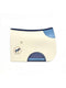 white and blue personalised wool saddle pad for a boy