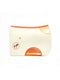White wool felt pony saddle pad with orange and yellow leather trim and a horse embroidery patch by Manifattura Valor.