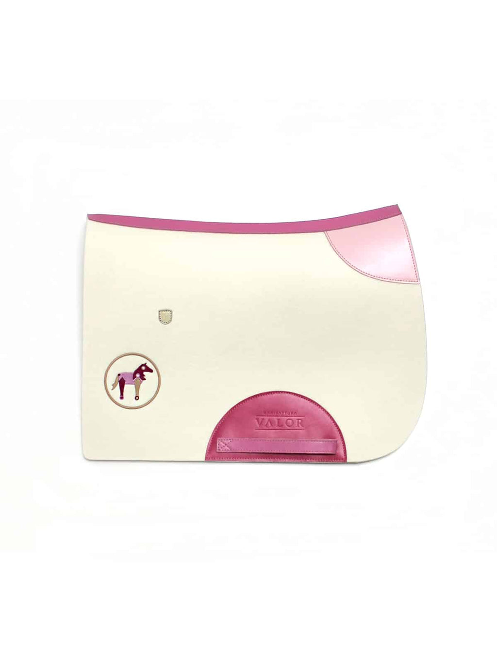 pink personalised wool saddle pad for a girl