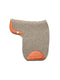 MOENA saddle pad in grey natural wool felt with tan calf nappa leather trim and seamless back design