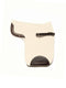 Seamless saddle pad made from 100% natural wool felt with dark brown leather trim and matching strap