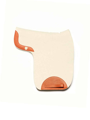 100% natural wool felt saddle pad without back seam featuring premium calf leather trimmings for horses