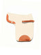MOENA natural white wool felt saddle pad with cognac leather trim, dressage with straps