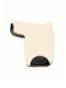 White wool felt saddle pad with black calf leather reinforcements and ergonomic seamless construction