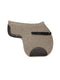 MOENA grey wool felt saddle pad with black calf leather trim for breathable horse comfort