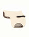 MOENA equestrian saddle pad show jumping natural white wool felt, brown leather, with side straps
