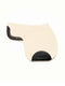 MOENA show jumping saddle pad natural white wool felt black leather trim seamless back no straps