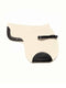 MOENA wool felt show jumping saddle pad natural white black leather trim with straps comfort fit