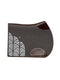 Elegant strapless STERZING pad, anthracite and brown leather, 51x47 cm for show jumping.