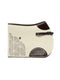 STERZING horse pad, natural white with brown leather trim, 51x47 cm, includes straps.