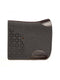 Premium charcoal wool felt cut-out saddle pad with dark brown calf leather trim.