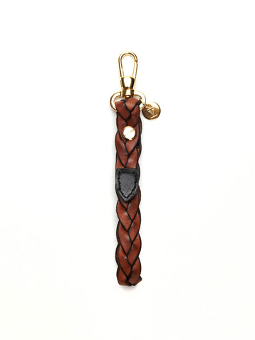 Keyring pendant in braided leather