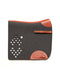 Anthracite WOLKENSTEIN saddle pad with cognac leather trim and fixing side straps for dressage
