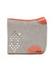 Light grey natural felt saddle pad featuring tan leather trim sections and a diamond cut-out pattern