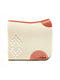 Elegant natural white dressage saddle pad with cognac leather WOLKENSTEIN, no straps