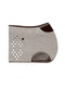 Silvergrey WOLKENSTEIN show jumping pad with rich brown leather trim, 51x47 cm, no straps