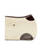 Natural white show jumping saddle pad WOLKENSTEIN with brown leather, no strap design