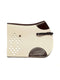 Show jumping saddle pad natural white WOLKENSTEIN with brown leather and side straps