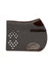 Dynamic anthracite saddle pad with brown leather and side straps by WOLKENSTEIN for jumping